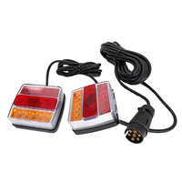 Kit d'éclairage de remorque 12V 16 LED avec prise 7 broches de 10m, feux arrière stop, clignotants et éclairage de plaque d'immatriculation pour camion et camping-car