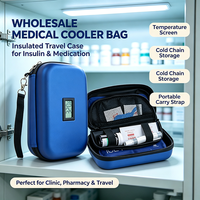 Sac isotherme médical en gros avec affichage de la température, étui de transport portable pour la chaîne du froid, idéal pour le stockage d'insuline et de médicaments