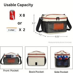Outdoor Leisure Small Waterproof and Leak-proof Picnic Bag, Portable Crossbody Insulated Large Capacity <b>Lunch</b> Bag for Travel. - Product Image 4