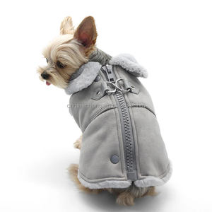 Ropa Nueva para Mascotas, Otoño e Invierno, Terciopelo y Cuero PU, Abrigo con Cremallera de Cuatro Patas, Ropa de Moda para Perros - Product Image 4