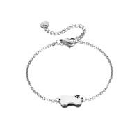 Bracelet ajustable tendance pour femme en acier inoxydable électroplaqué avec motif patte d'animal et chaîne cubaine – Cadeau idéal pour le quotidien et les anniversaires