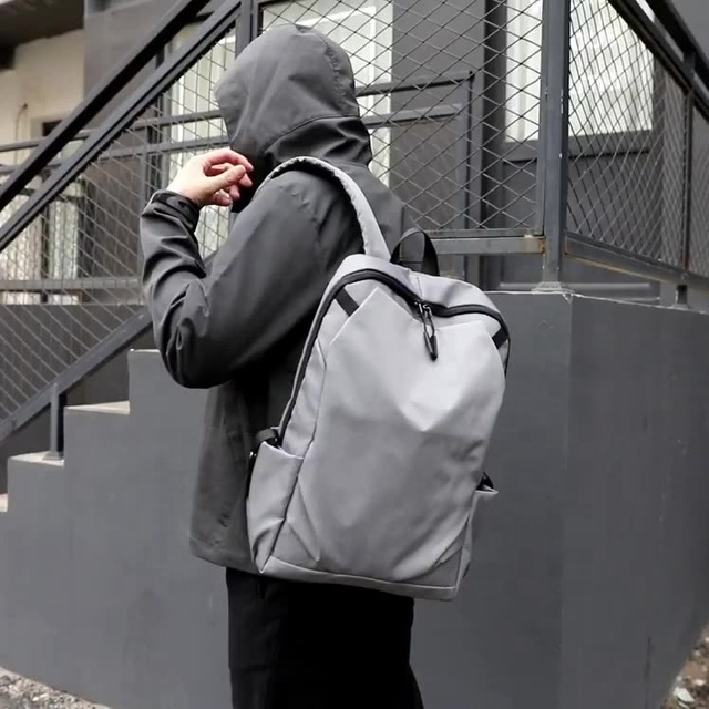 Fashion Waterproof Outdoor Nylon Men15.6 Inch Travel External Headphone Jack Multifunction Laptop Backpack with USB Charger Port