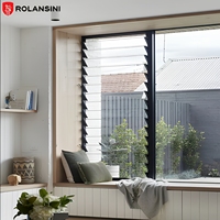 Ventanas de Aluminio con Persianas de Vidrio Rolansini Foshan para Baño, Dormitorio y Comedor, Aislamiento Acústico, Precio al por Mayor