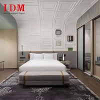 Meubles de chambre d'hôtel modernes en bois massif écologiques sur mesure IDM, solution FF&E unique, hôtel de luxe 5 étoiles, nouveau mobilier commercial