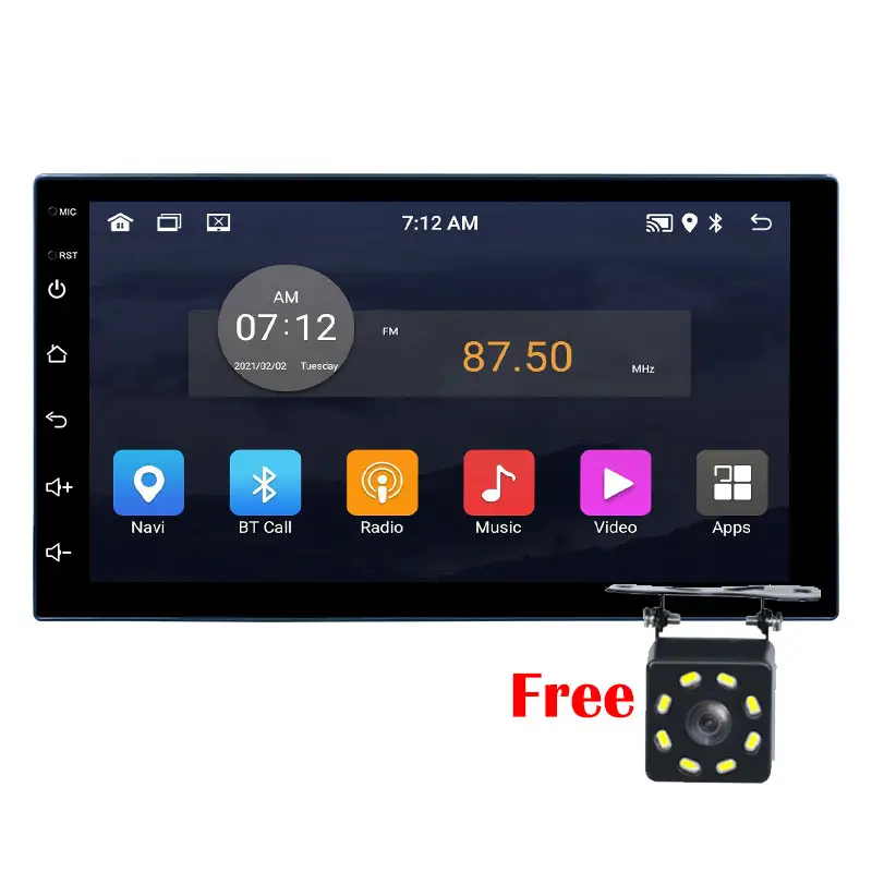 Double Din Head Unit Autoradio Play 7 Inch Touch Screen 2 Din Gps 1+16g Universal Player Android Car Radio