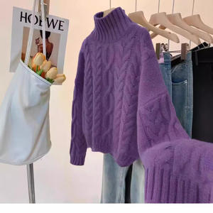 <span class=keywords><strong>Pull</strong></span> à <span class=keywords><strong>col</strong></span> <span class=keywords><strong>roulé</strong></span> en maille torsadée <span class=keywords><strong>blanc</strong></span> pour <span class=keywords><strong>femme</strong></span>, personnalisé, automne-hiver 2026, manches longues, ample, tricot épais, pour <span class=keywords><strong>femme</strong></span> - Product Image 5