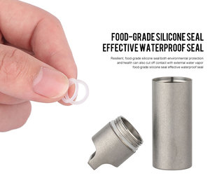 Portapillole in titanio portachiavi custodia da viaggio impermeabile per tabletas Outdoor EDC medicina di emergenza - Product Image 5