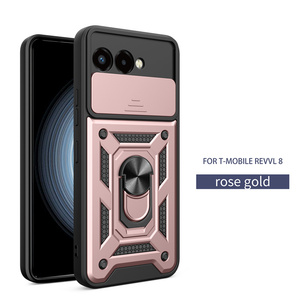 Étui <span class=keywords><strong>de</strong></span> téléphone portable en TPU Lichicase avec béquille métallique portable, protection d'écran anti-chute, accessoire mobile pour Revvl 8 8 Pro - Product Image 6