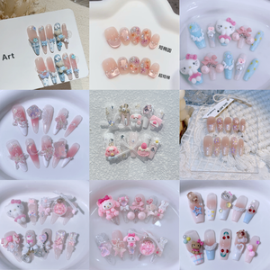 Date Y2K Spice Girl <span class=keywords><strong>Long</strong></span> Canard De Luxe Français En Métal Rivet Carré Punk Diamant <span class=keywords><strong>Faux</strong></span> Ongles Cadeau Acrylique À La Main Presse sur Ongles - Product Image 2