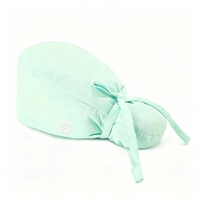 Chapeau d'infirmière respirant en polycoton pour cheveux longs, réglable avec lien à nouer, bonnet chirurgical avec bouton pour médecins et professionnels de la santé