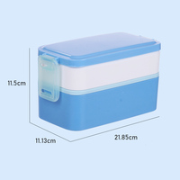 Boîte à lunch bento pour enfants à double couche sans BPA, empilable, 3 compartiments, avec couvercle en plastique, vente en gros
