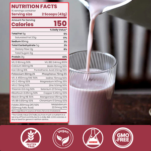 Polvo de proteína vegetal de batido de reemplazo de comida vegana OEM-sabor a plátano fresa, probióticos, vitaminas, suplementos de fibra dietética - Product Image 2