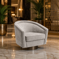 Fauteuil individuel luxueux et moelleux en velours au design créatif, moderne et durable, pour appartement, loisirs, maquillage, manucure et salle à manger