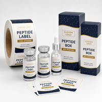 Maßgefertigte Peptid-Etiketten und Schachtel-Druckset, Fläschchen-Aufkleber-Verpackungsset für Kleinflaschen, Private Label Marken Großhandelslieferant