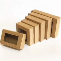 XJH boîte-cadeau en papier Kraft vierge avec fenêtre boîte à savon faite à la main boîte à bonbons cadeau de bijoux boîte à bonbons cadeau de mariage décoration de fête