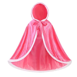 Girls Princess Elsa Anime Costume Hooded Capes Shawls for Kids Christmas Halloween Party Cosplay Decorations Trench Coat