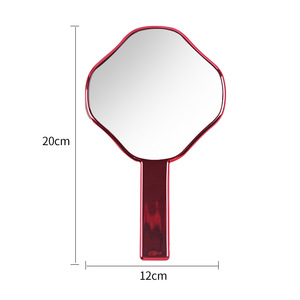 Zonyin Wholesale New Design Diamond Shape Makeup <strong>Mirror</strong> <strong>Plastic</strong> pink Electroplated Ripple Handheld Travel <strong>Mirror</strong> for Girls Women - Product Image 5