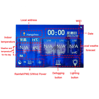 Tuya 12V 5A 60W calendrier numérique LED miroir grande Station météo Simple horloge inductive capteur tactile commutateurs connectivité WIFI