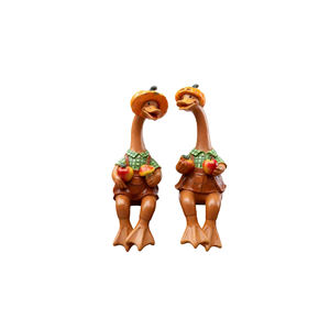 Juego de Figuras de Patos de Resina Personalizadas, Patos con Sombrero de Calabaza y Manzanas para una Decoración Encantadora de Otoño y Acción de Gracias - Product Image 2