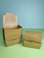 Boîte à lunch en papier biodégradable, imperméable, avec logo personnalisé, adaptée aux poulets frits, pour emporter
