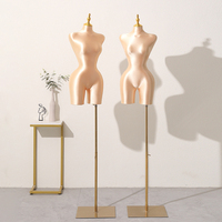 Nouvel Arrivage Mannequin Torse Femme Grande Taille en Satin, Taille Fine et Hanches Courbes, Présentoir Demi-Corps pour Vitrine de Magasin de Vêtements