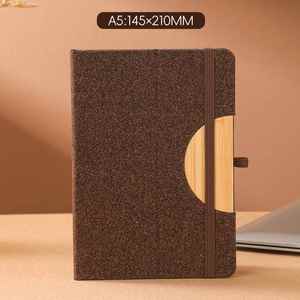 Cuaderno de Tapa Dura A5 con Forro de Bambú Ecológico, Logotipo Personalizado, Cuaderno Personalizado con Tapa de Corcho de Bambú, Regalo Promocional Reciclado - Product Image 6