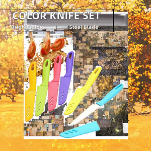Ensemble de couteaux à désosser Sunshine à bas <span class=keywords><strong>prix</strong></span> <span class=keywords><strong>couteau</strong></span> de boucher en acier inoxydable avec manche en bois couvercle en PP pour éplucher les fruits quantité minimale de commande les plus aiguisés 6 pièces - Product Image 2