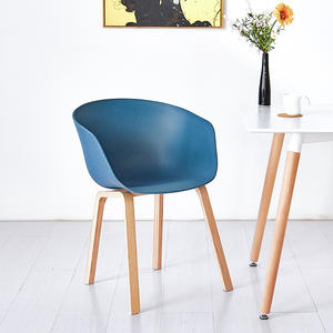 Modern Minimalist <b>Chair</b> <b>White</b> Wooden Legs Stackable <b>Dining</b> <b>Chair</b> For Home Office Bedroom Study - Product Image 2