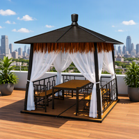 Pavillon de luxe en alliage d'aluminium, personnalisable, moderne, pour jardin, avec toit imperméable, cadre thermolaqué, modèle Manxiang A004