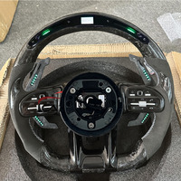 Volant en alcantara et fibre de carbone pour Mercedes Benz W204 W205 W213 W222 C63 E63 S63 G63 avec palettes de changement de vitesse LED et volant LED
