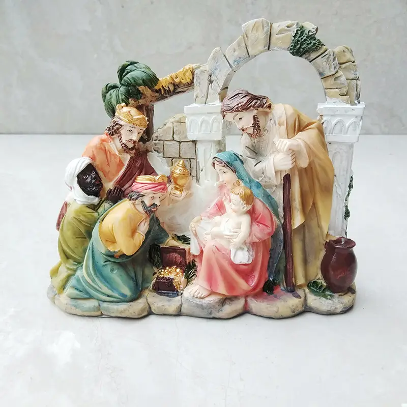 जन्म यीशु जन्म प्रतिमा रचनात्मक राल शिल्प आभूषण सजावट शिल्प यीशु राल धार्मिक शिल्प