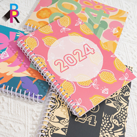 Journal relié en spirale avec couverture rigide laminée mate, carnet de notes, stock CMYK, A5 A6, anneau YO, personnalisé A4 A5, rose, marron, spirale