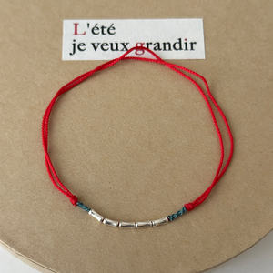 महिलाओं की 925 चांदी बांस की बनी लाल स्ट्रिंग लक्जरी न्यूनतम शैली में हर दिन - Product Image 3