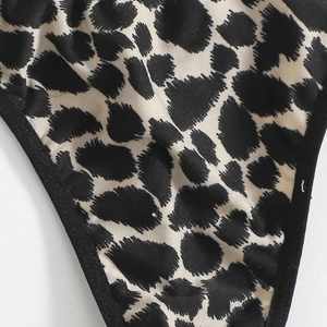 Culotte et soutien-gorge <span class=keywords><strong>sexy</strong></span> pour dames Nouveau design Photo Léopard <span class=keywords><strong>Sexy</strong></span> <span class=keywords><strong>Lingerie</strong></span> transparente 3pcs Sous-vêtements érotiques pour filles - Product Image 5