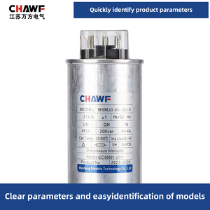 Jswf ba giai đoạn điện bồi thường tụ BSMJ0.48-10-3 450V 50Hz 12A - Product Image 4