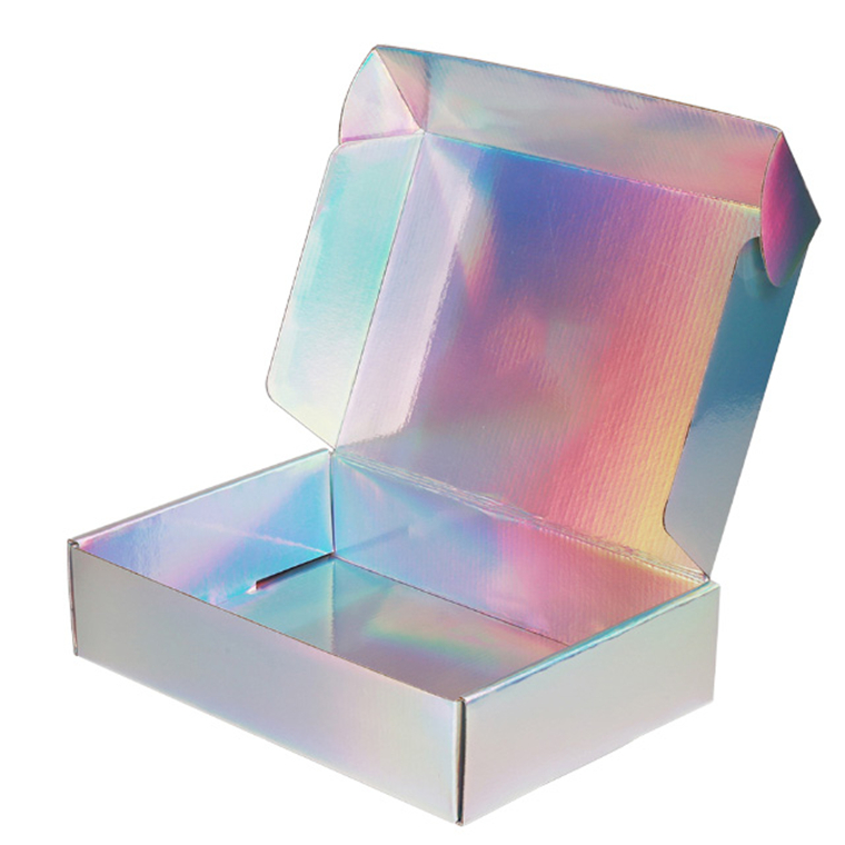 Коробки для доставки на заказ, гофрированные почтовые ящики, косметическая упаковочная коробка, Голографическая Упаковочная коробка, почтовые ящики, голографическая коробка