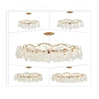 TIAN dining room Modern Luxury led glass pendantc candle lamp gold large chandelier earrings