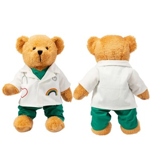 UYEAH OEM toptan yumuşak peluş oyuncak doğum günü tıbbi üniforma PP pamuk için oyuncak ayı etkinlik öğesi doktorlar için özelleştirilebilir Logo - Product Image 4