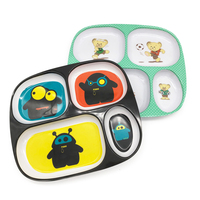 OEY compartimenten verdeelde rechthoekige borden schaal gepersonaliseerd logo gepolijste moderne plastic melamine dienblad milieuvriendelijk BPA-vrij