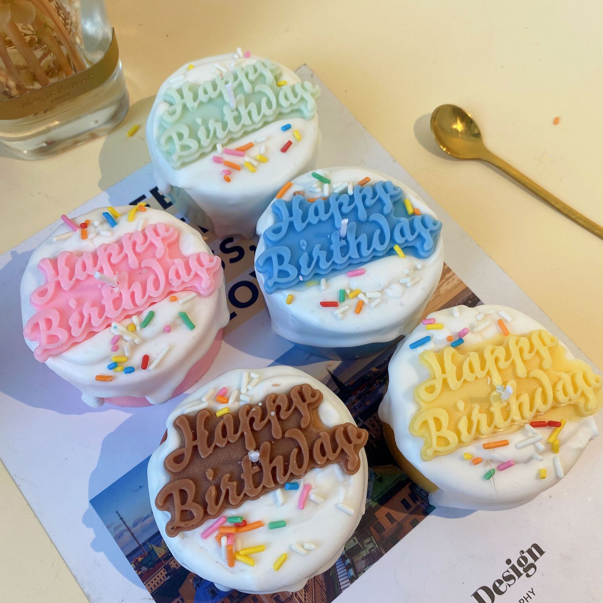 Talking Tables Lot De 8 Bougies D'anniversaire Colorées Et