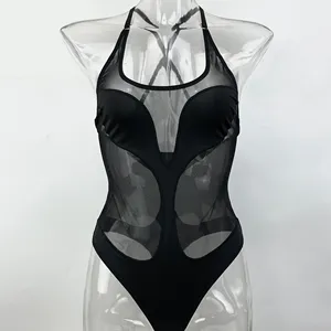 Transparent Breathable Custom Lingerie Bodysuits Lace Women Body Suit Sexy Lady Bodycon Jumpsuits