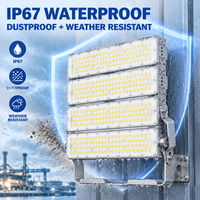 Projecteur LED 4 modules 1200W IP67 pour extérieur, éclairage commercial à mât haut, support réglable
