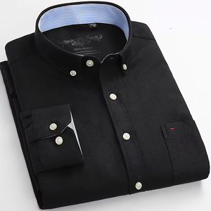 Camisa <span class=keywords><strong>Oxford</strong></span> de manga larga de talla grande para <span class=keywords><strong>hombre</strong></span>, <span class=keywords><strong>camisas</strong></span> con cuello y puños en contraste con botones para <span class=keywords><strong>hombre</strong></span> - Product Image 4
