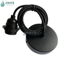 Kits de lampes suspendues noires DIY E26 avec cordon pour lustre en rotin