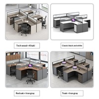 Ensemble bureau et chaise pour employé, mobilier de bureau commercial, minimaliste, moderne, en forme de bande, poste de travail, bureau d'entreprise, bureau informatique pour personnel