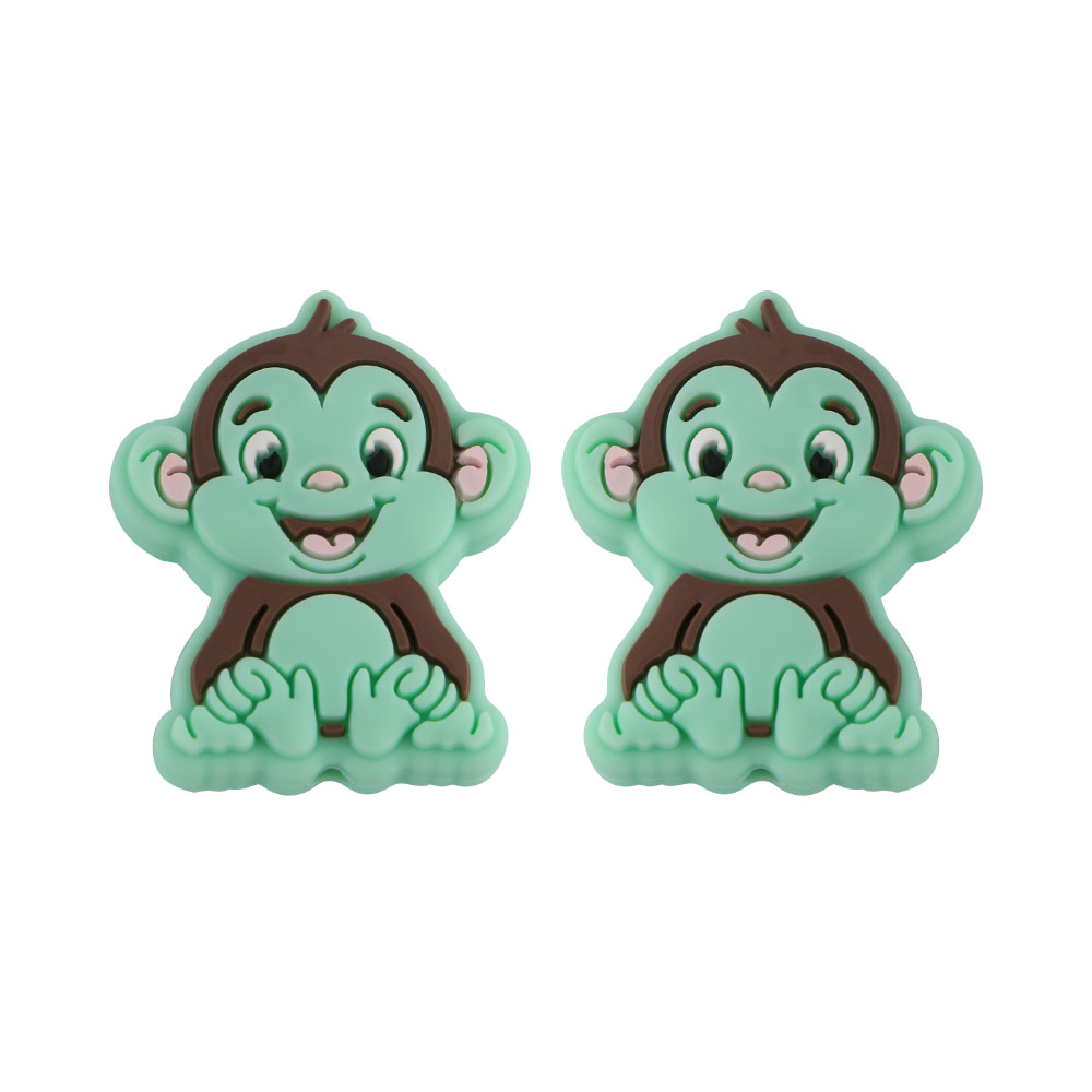 Perle focale singe vert menthe SA119