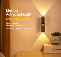 Lampe murale à double tête effet œil de chat, lumière d'ambiance, veilleuse rechargeable, lumière intelligente à détecteur de présence humaine pour chambre et armoire