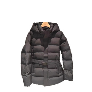 25 Nouveaux Blousons d'hiver pour femmes de style coréen <span class=keywords><strong>KOLON</strong></span>, mi-longs, taille cintrée, doublure polaire épaisse, à capuche et ceinture, 100g-150g de duvet - Product Image 5