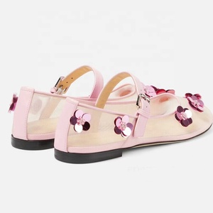 Sandalias de Mujer con Flores 3D, Zapatos Planos Transpirables Casuales para Dama, con Correa de Hebilla Central y Malla - Product Image 5