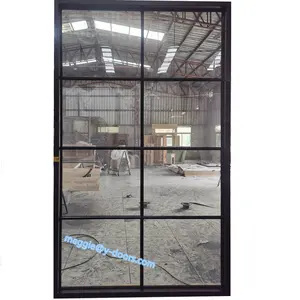 Fenêtre fixe moderne en acier inoxydable, fenêtre de coffre en fer
